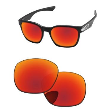 Imagem de PapaViva Lentes de reposição para óculos de sol Oakley Garage Rock OO9175 Fire Red Pro+ Polarizado antirreflexo