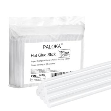 Imagem de Bastões de cola quente, tamanho completo, 25,4 cm de comprimento x 109,2 cm de diâmetro, transparente, 100 varetas, PALOKA