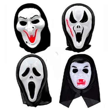 Imagem de Máscara Halloween Assustadora Pânico Vampiro ou Bruxa Com Capuz Pânico