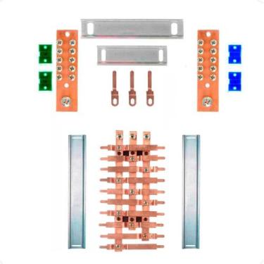Imagem de Kit Barramento Trifásico 80A para 20 Circuitos - Zathura