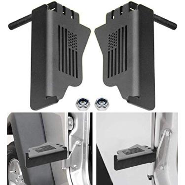 Imagem de Pedais de descanso de pé de aço preto frontal AVOMAR 2 peças para Jeep Wrangler JK 2DR JKU 4DR 2007-2017