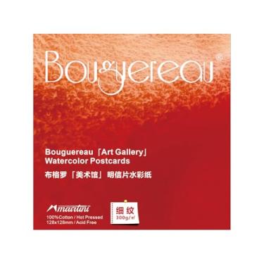 Imagem de Mairtini Bouguereau Série de galeria de arte artística 100% algodão cartão postal aquarela folha única 300 g 20 folhas 128 x 128 mm (prensado a quente)