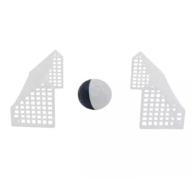 Imagem de Kit Trave Golzinho Futebol + Bolinha Plástica Topo Bolo Rede e Bola Decoração Festa Infantil Mini Brinquedo Nacional (Bola Preto e Branco)