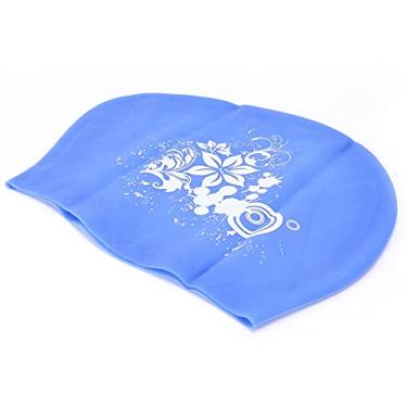 Imagem de Generic Touca de Natação para Mulheres e Homens, Toucas de Natação Estampadas para Mulheres e Crianças para Entusiastas da para Nadadores para e Homens (Azul)