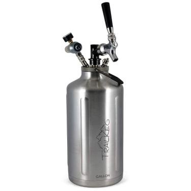 Imagem de TrailKeg Chopeira Portátil 5L com Torneira e Regulador de CO2, Aço Inoxidável, Prata