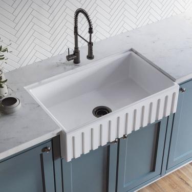 Imagem de Cuba Cozinha Farm Sink Romana 70 Cm Estilo Fazenda Avental