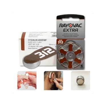 Imagem de 60 Pilhas Baterias 312 Pr41 Aparelho Auditivo Rayovac 10 Cartelas C/ 6 Unidades
