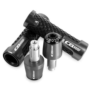 Imagem de GRJQRKHZ Punhos de guidão de motocicleta para H&onda Cb300f 2014-2022 Extremidades do punho do guidão da motocicleta Punhos de mão Plugue de extremidade acessórios de liga de alumínio