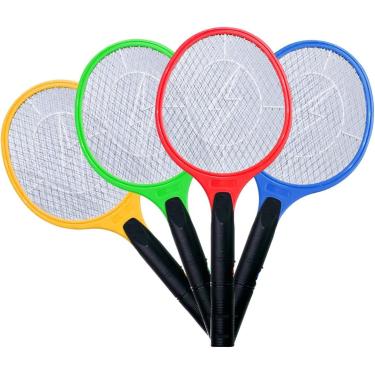 Imagem de Raquete Elétrica Recarregável Mata Mosquitos, Pernilongos e Dengue, Bi-Volt 110V/220V, Segura, LED Indicador, Compacta e Leve