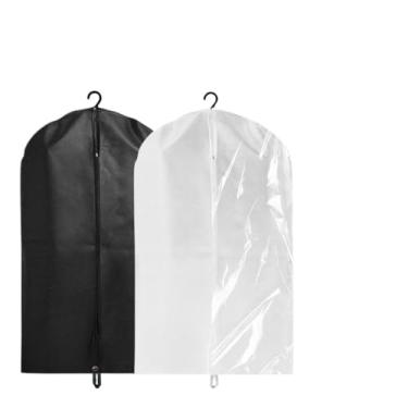 Imagem de Capa para Terno, Kit 5 Capas Protetor Terno Vestido Noiva(PRETO TODO TNT,1,40 x 60 cm - VESTIDO)