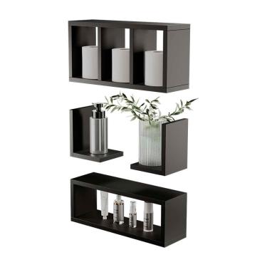 Imagem de Nichos Prateleiras Decorativas Versalhes 40cm Preto para Banheiro