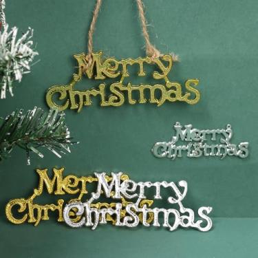 Imagem de 3/6 peças, placa de carta de Feliz Natal, artesanato, acessórios de decoração de casa, enfeites de pendurar, presente de decoração de Natal Navidad (ouro + prata - 6 peças)