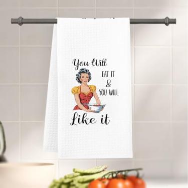 Imagem de Pano de prato de cozinha com tema de piadas engraçadas, pano de secagem rápida, pano absorvente, retrô, atrevido, senhora, pano de prato reutilizável, presente para anfitriã, mãe, mulher, inauguração