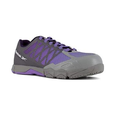 Imagem de Reebok Tênis esportivo feminino Rb451 Arion Work Safety Toe cinza/malva industrial e de construção, Cinza/roxo, 8.5 Wide