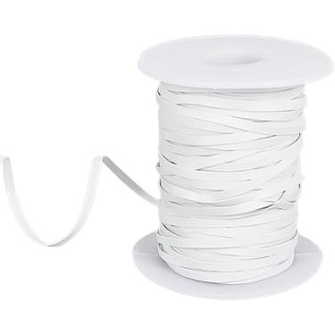 Imagem de Faixa elástica de 9,1 m para roupa de banho, 20 mm de largura, branco, liso, PVC, borracha sintética elástica para costura e acessórios de banho