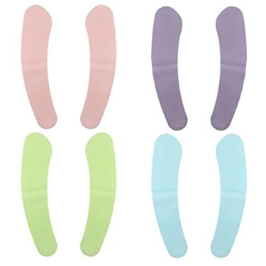 Imagem de 4 pares de capas de assento de vaso sanitário, almofada de assento de vaso sanitário quente lavável reutilizável, rosa roxo verde azul, tamanho P