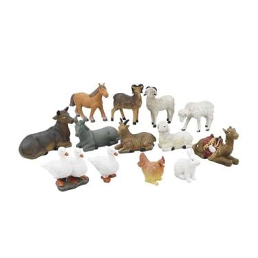 Imagem de Presépio Animais 13 peças 7cm - Enfeite Natalino Religioso