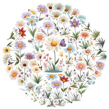 Imagem de 50 peças flores natureza botânica jardim floral DIY adesivos brinquedo natural para DIY telefone guitarra laptop notebook mala copo caderno bagagem celular copo