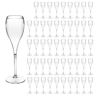 Imagem de Taça Espumante 120ml Kit 50un Brut Alto Padrão Acrílico (TRANSPARENTE)