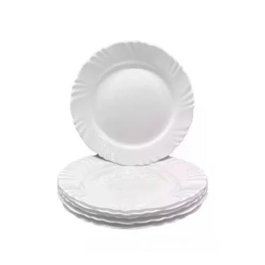 Imagem de Prato Raso, Prato de Sobremesa Conjunto de Pratos Rasos – ElegâNcia E ResistêNcia para o Dia a Dia(4 unidades)