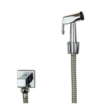 Imagem de Ducha Higiênica Em Metal Cromado 1,20 Cm Registro Quadrado - AMG Metai