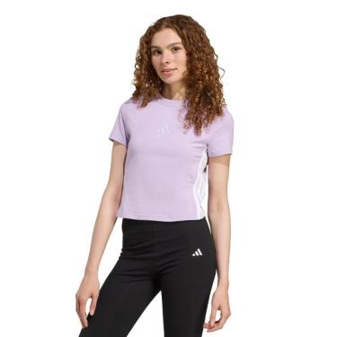 Imagem de Camiseta Baby Look Essentials Três Listras Slim Adidas-Feminino
