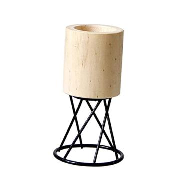 Imagem de Castiçal criativo candelabros castiçais de madeira para férias em casa de fazenda, castiçais dourados (cor: preto)