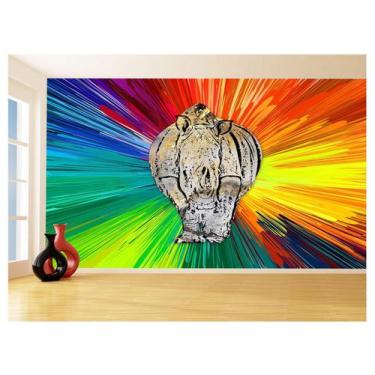 Imagem de Papel De Parede 3D Animais Pop Art Rinoceronte 3,5M Pxa490 - Você Deco