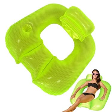 Imagem de Flutuador para espreguiçadeira de piscina – reclinável inflável com design de apoio de braço e encosto, colchão relaxante para mulheres, homens, amigos, família, colegas