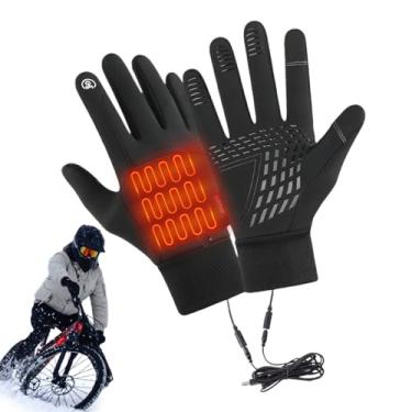 Imagem de Luvas aquecidas para atividades ao ar livre | Luvas de aquecimento térmico de inverno com tela sensível ao toque, 1 par de luvas impermeáveis para clima frio, roupas esportivas para corrida, pesca