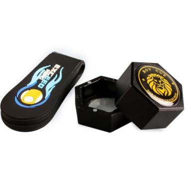 Imagem de YEUEK Suporte de giz magnético hexagonal TAOM, suporte de giz portátil para taco de sinuca para giz de predador, suporte de giz silencioso para bilhar de bilhar, estojo de giz para tacos de sinuca