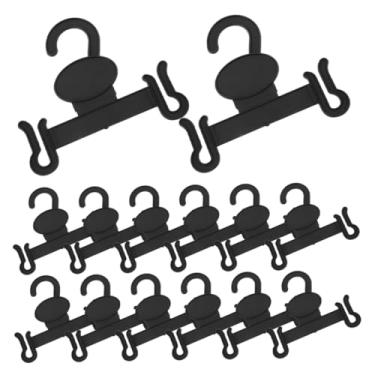 Imagem de Hemobllo 30 ganchos de plástico para exibição de chinelos, para armazenamento de chinelos, organizador de sapatos de fácil instalação, prateleiras pretas para pendurar lojas e uso doméstico