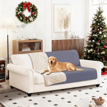 Imagem de CYCMACO Cobertor impermeável para cães, capa de cama macia antiderrapante, lavável para cães, protege sofá, móveis, caixa, carro, cobertor resistente a vazamentos (132 x 203 cm, cinza azul)