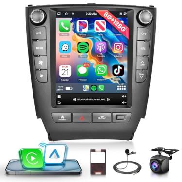 Imagem de Rádio automotivo Android 6G + 128G para IS250 2006-2012, Rimoody Car Stereo CarPlay Android Auto 24.6 cm, tela sensível ao toque vertical, GPS WiFi, espelho, Bluetooth, FM/RDS EQ USB + câmera de