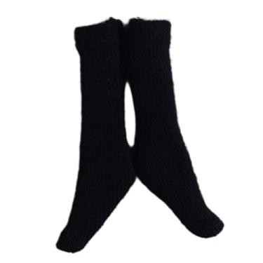 Imagem de Almencla Meias de cano alto em escala 1/12 para bonecas, acessório para vestir, meias de cano alto casuais para cosplay de bonecas de 15 cm (6 polegadas), Preto