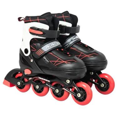 Imagem de Patins Roller Inline 4 Rodas Ajustável Adulto Rodinha com Led TAMANHO: