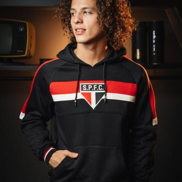 Imagem de Blusão Moletom Retrô São Paulo Preto Masculino-Masculino
