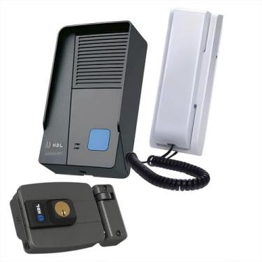 Imagem de Kit Interfone Porteiro + Fechadura Eletrônica HDLResidencial e Comerci