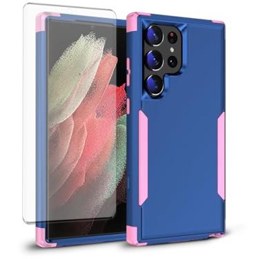 Imagem de Asuwish Compatível com capa para celular S23 Ultra TQZ US azul + rosa