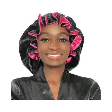 Imagem de 1 peça gorros de cetim com borda lacada de camada dupla combinando cor