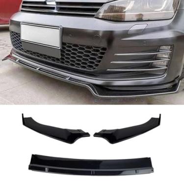Imagem de Difusor de lábio de spoiler de para-choque dianteiro de carro compatível com Golf 7 7.5GTI RLINE 2014-2020 capa protetora de para-choque acessórios para carro (preto brilhante)