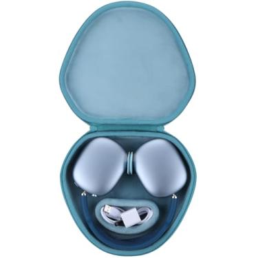 Imagem de Peyyargo Capa rígida de transporte com modo de suspensão de substituição para fones de ouvido sem fio Apple AirPods Max (azul claro)
