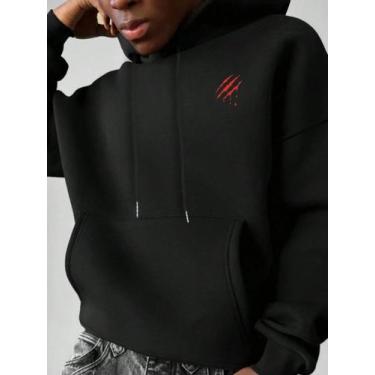 Imagem de Moletom Unissex Never Give Up Estampa Impactante Streetwear Urbano Cas