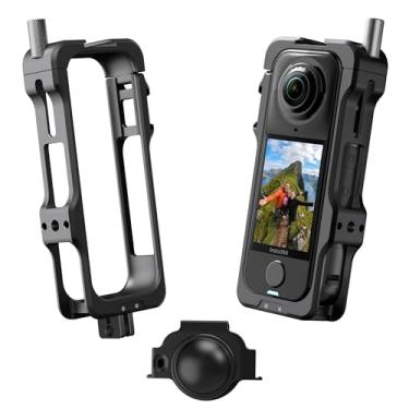 Imagem de AMAZEAR Capa protetora de metal para acessórios Insta360 X4 Air, moldura multifuncional de alumínio Insta 360 X4 Air com estrutura mais forte, vários suportes de expansão, preto metálico