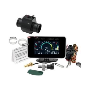 Imagem de Medidor Digital Automotivo 3 Em 1 LCD: Temperatura Da Água, Pressão Do