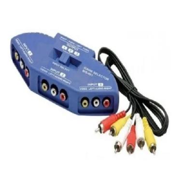 Imagem de Chave Seletora Nwt 3 Entrada X 1 Saída Com Cabo Rca Preto