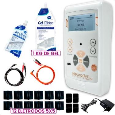Imagem de Novo Neurodyn Portable Tens Fes + 12 Eletrodos e Gel 1 Kg - Ibramed