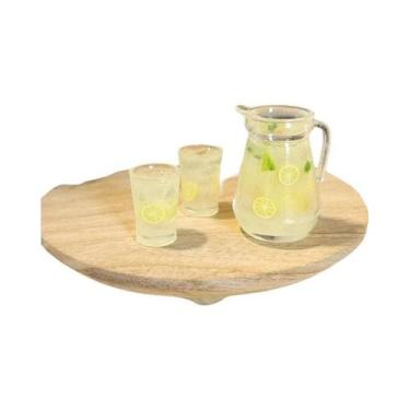 Imagem de Conjunto De Jarra E Copo De Suco De Limão Em Miniatura Para Casa De Bo