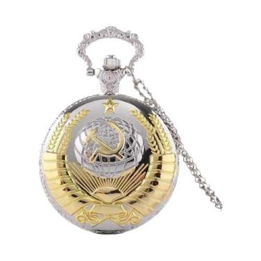 Imagem de Colar Com Relógio De Bolso Vintage Soviético Martelo E Foice Para Home
