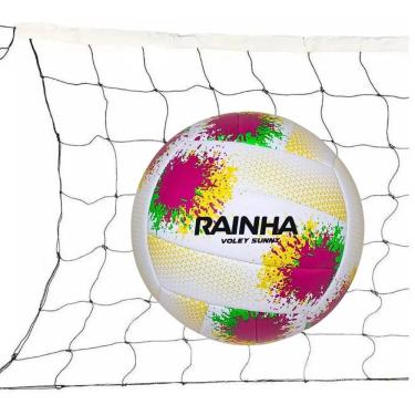 Imagem de Kit Bola De Vôlei Rainha Sunny + Rede Vôlei Master Rede Seda 5M 1 Faixa Sintética